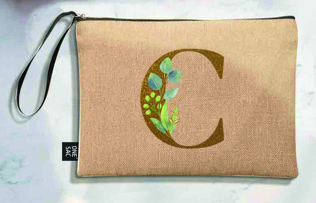 Bolso de mano letra c una pieza (diseño variado) (25×18×1 )